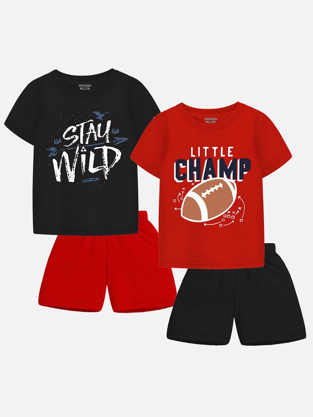 trampoline pack of 2 unisex printed t-shirt with shorts