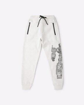 transformers print joggers with zipper pockets