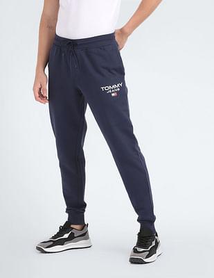 transitional cotton brand logo joggers