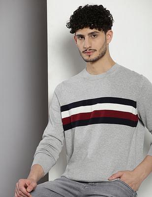 transitional cotton brand stripe sweater