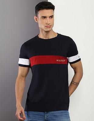 transitional organic cotton colour block t-shirt