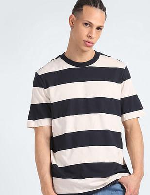 transitional organic cotton rugby block stripe t-shirt