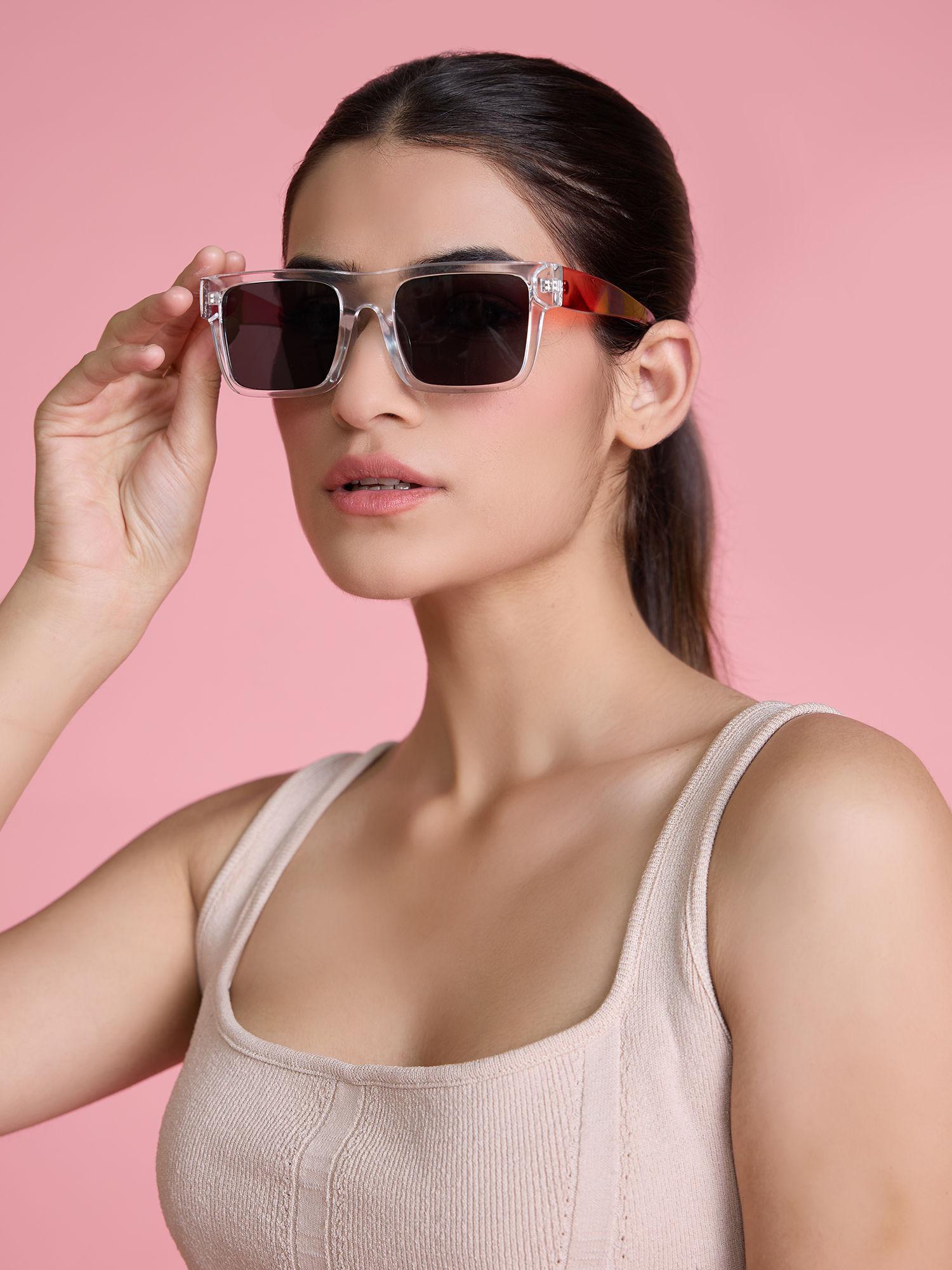 transparent solid casual square sunglasses
