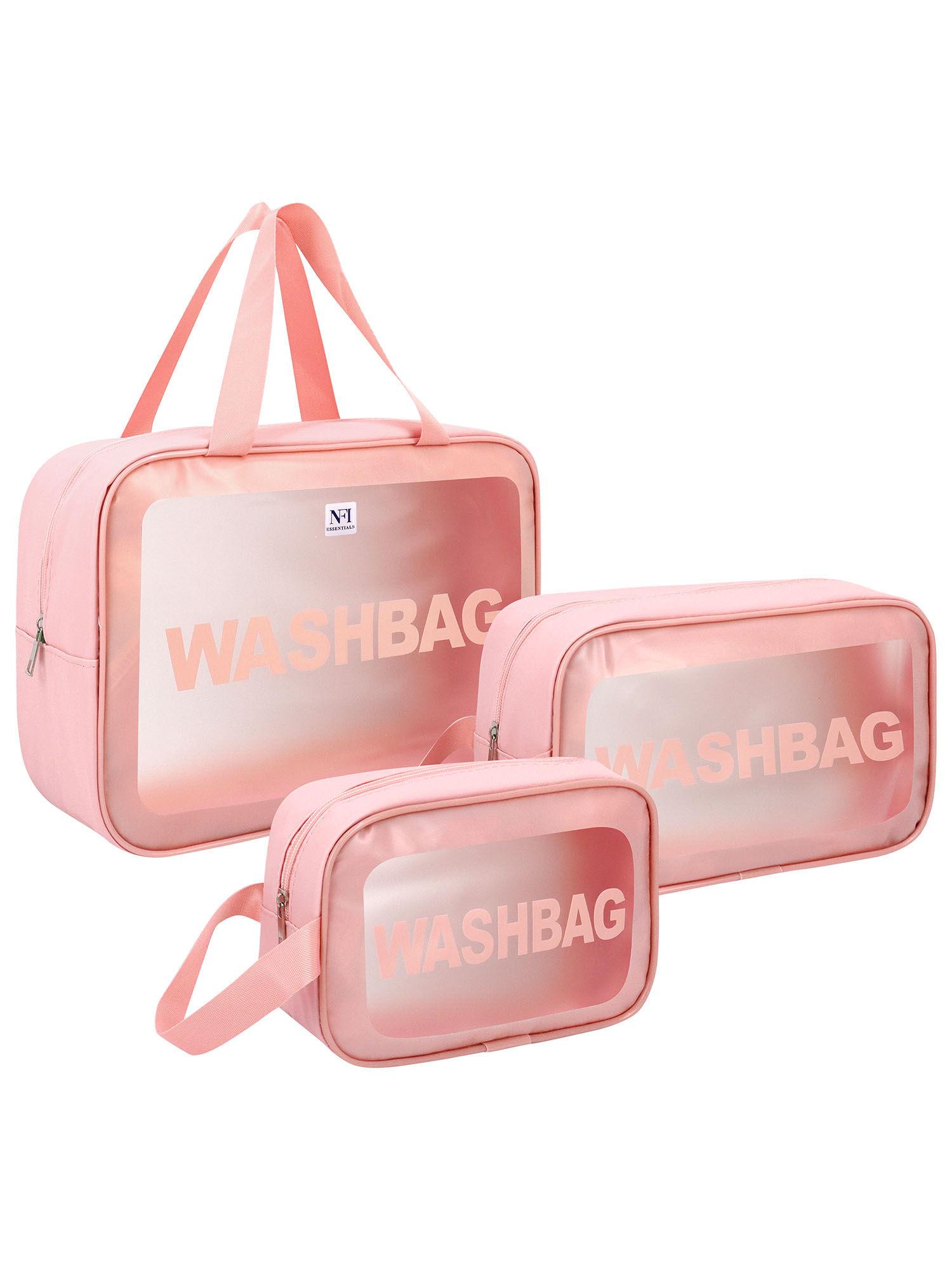 transparent wash bag makeup pouch for women (pack of 3)