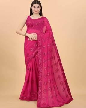 trapezoid sequin embellished saree