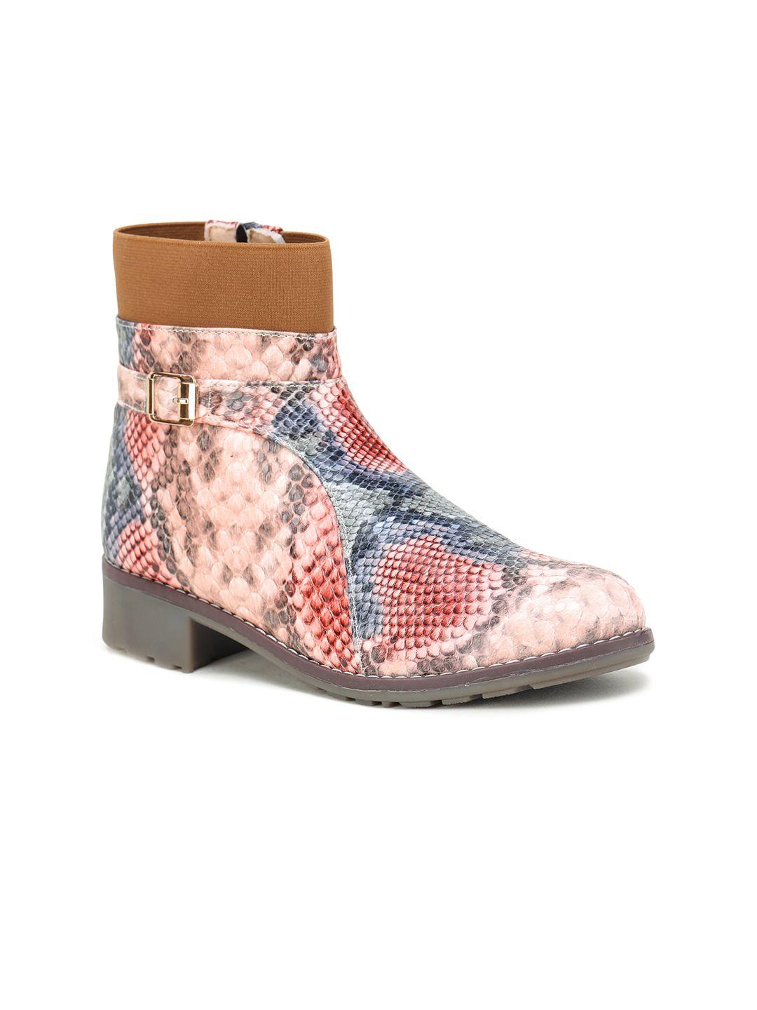 trase women multicoloured printed flat boots