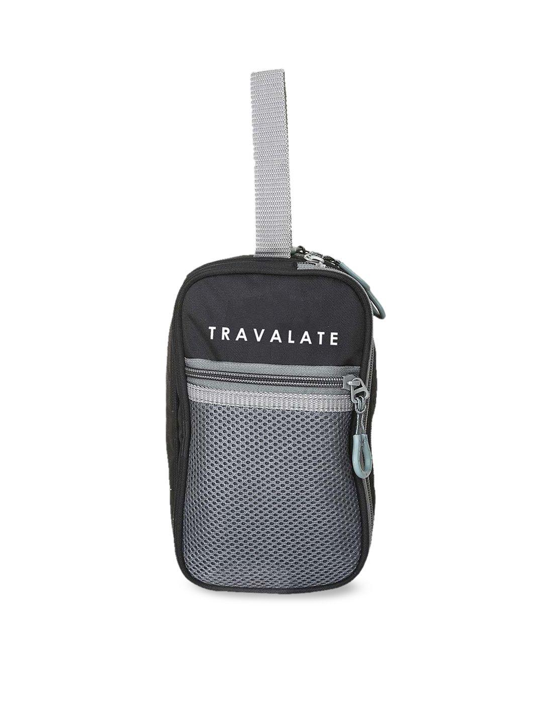 travalate black solid travel cosmetic makeup pouch