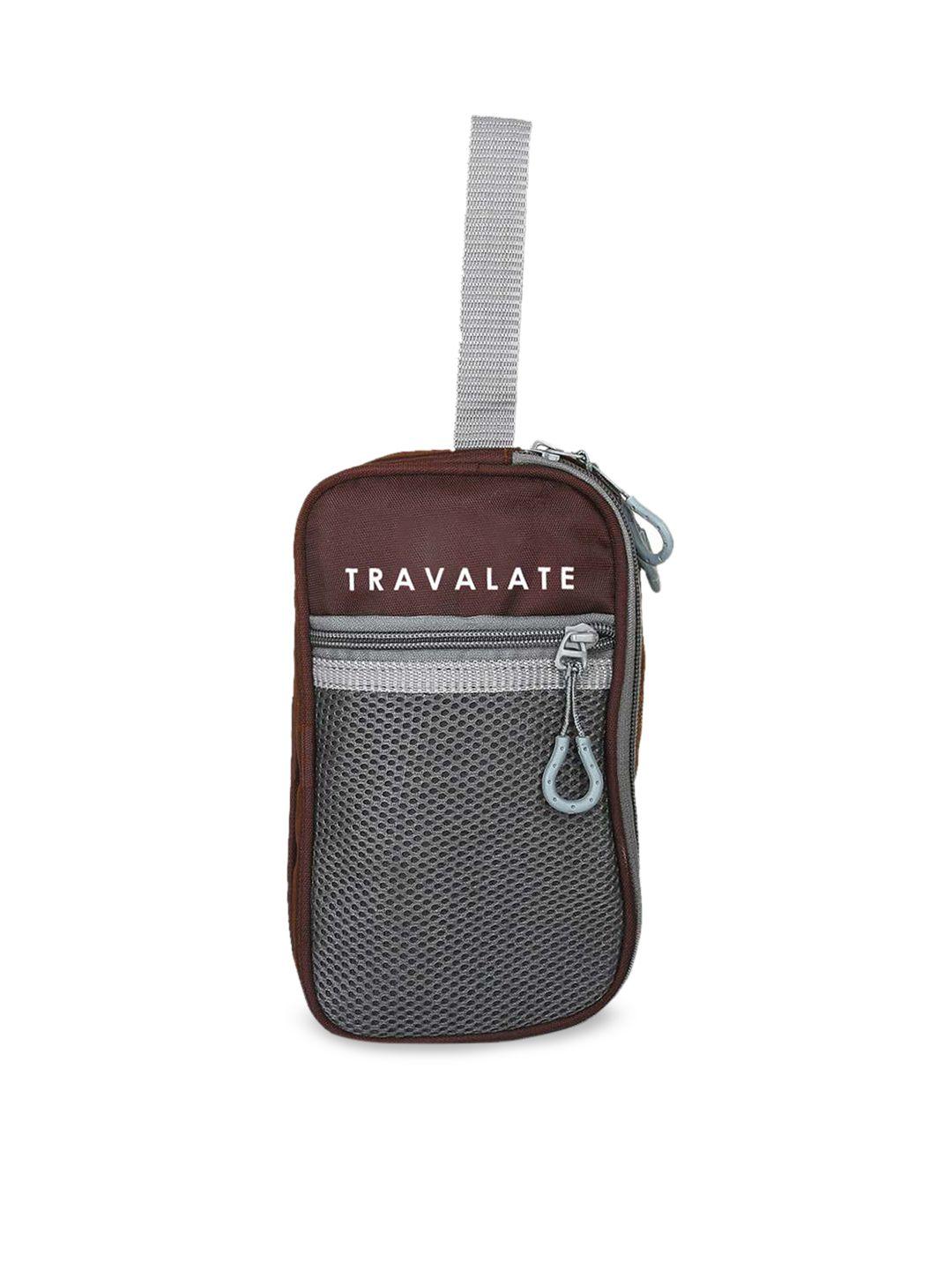 travalate brown solid travel pouch