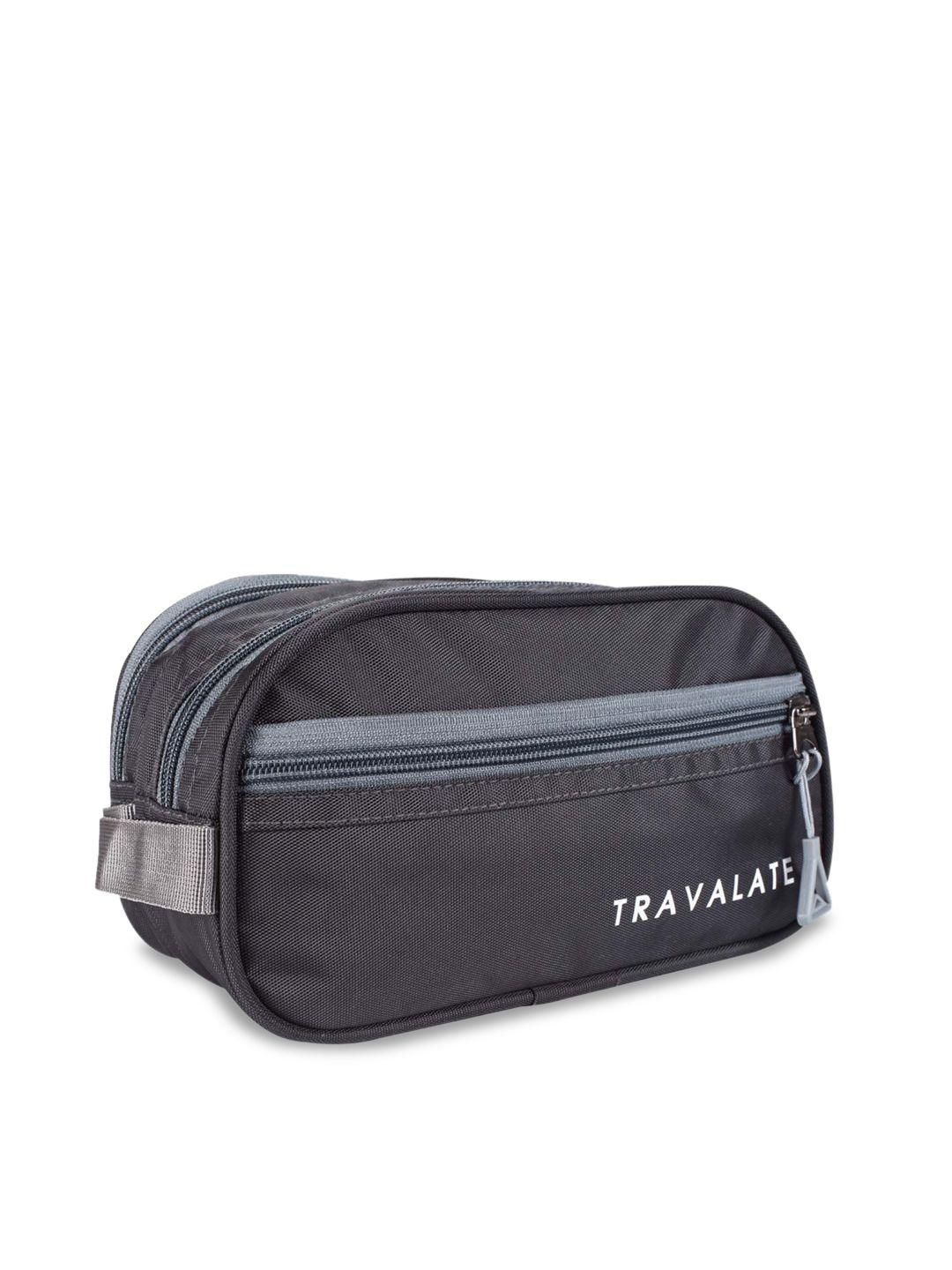 travalate grey solid toiletry travel pouch