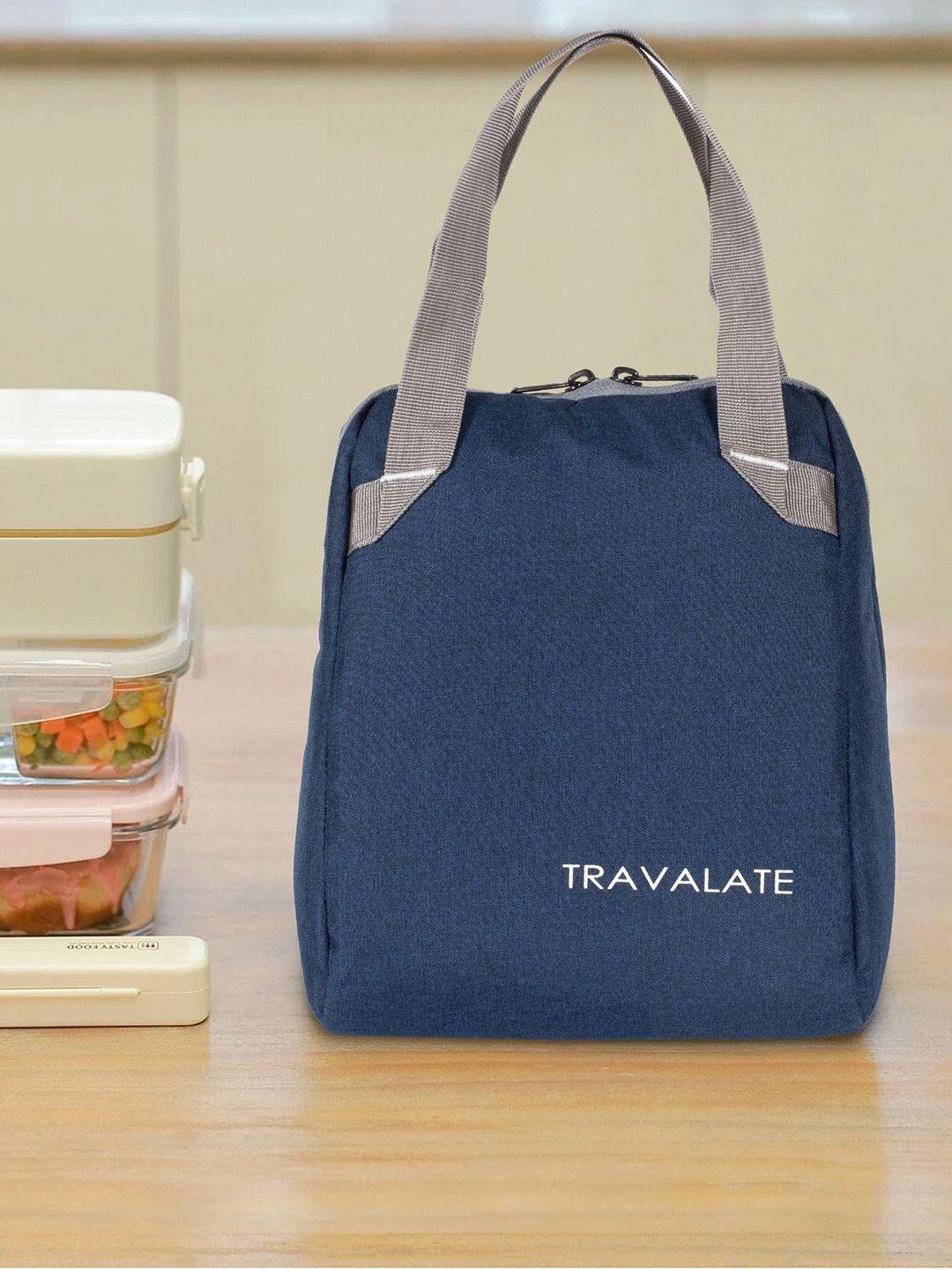 travalate navy blue solid leakproof lunch bag