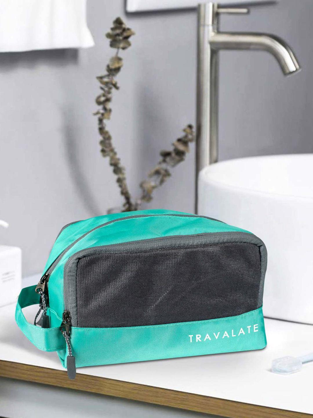 travalate unisex green 3 zipper toiletry travel pouch