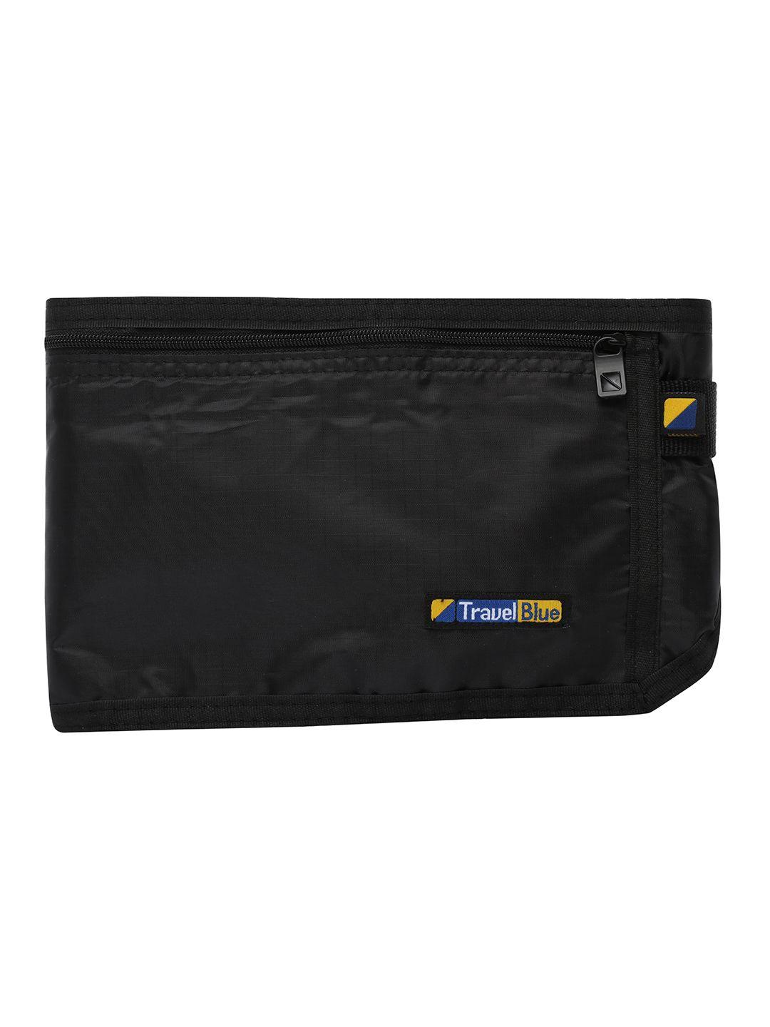 travel blue black travel belt pouch