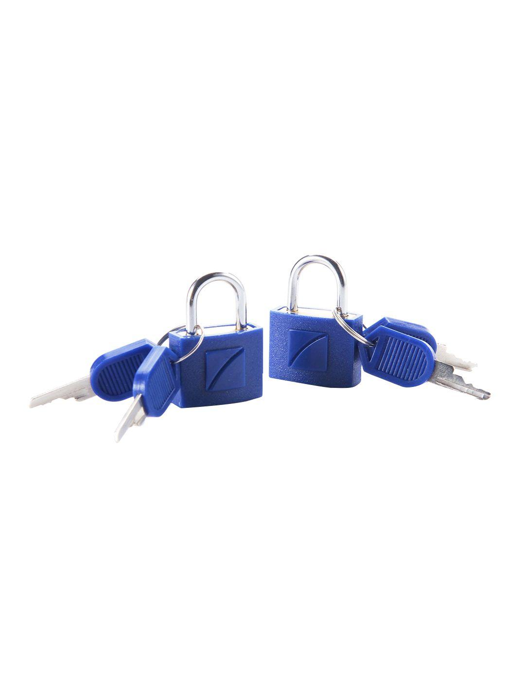 travel blue set of 2 blue solid tsa padlocks with keys