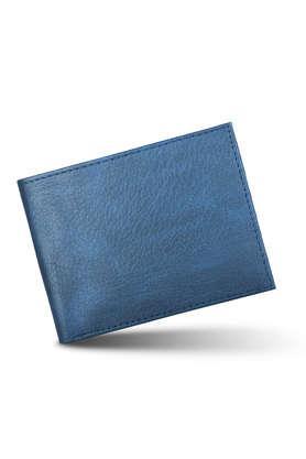 travel faux leather formal wallet for men - blue