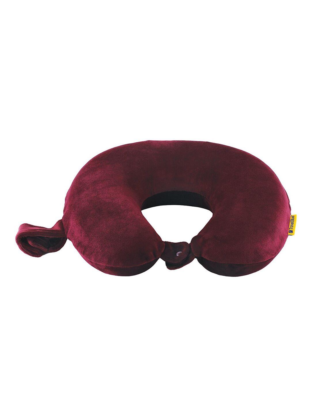 travel blue maroon red solid memory foam travel neck pillow