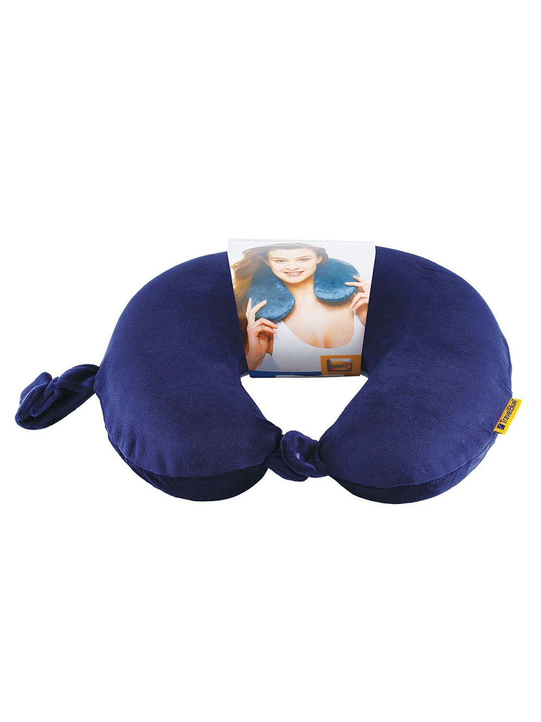 travel blue navy blue solidtravel travel neck pillow