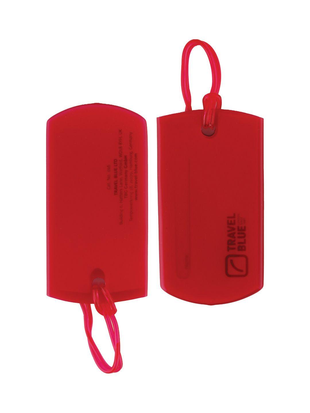 travel blue set of 2 red jelly id travel tags