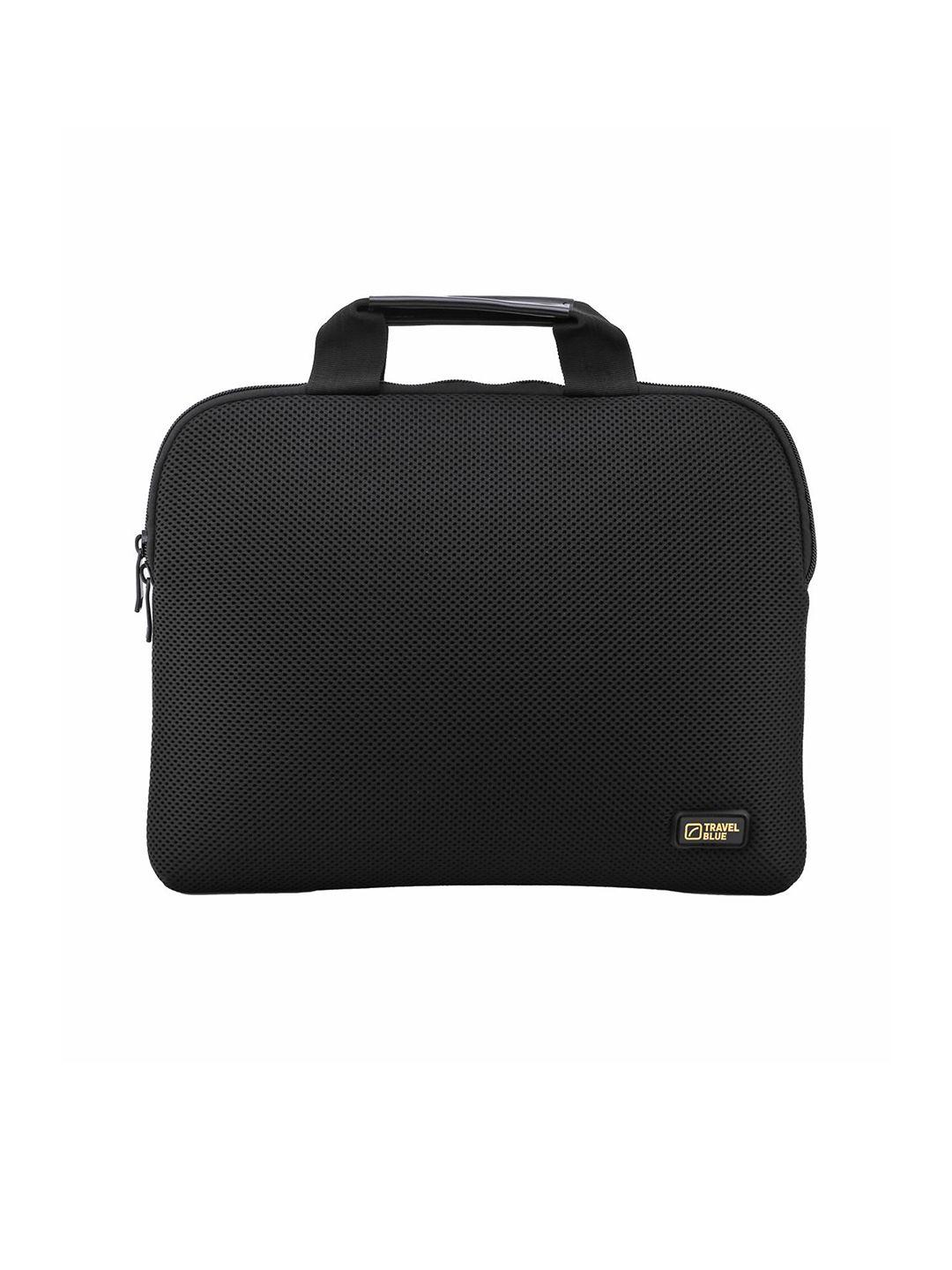 travel blue unisex black solid laptop bag