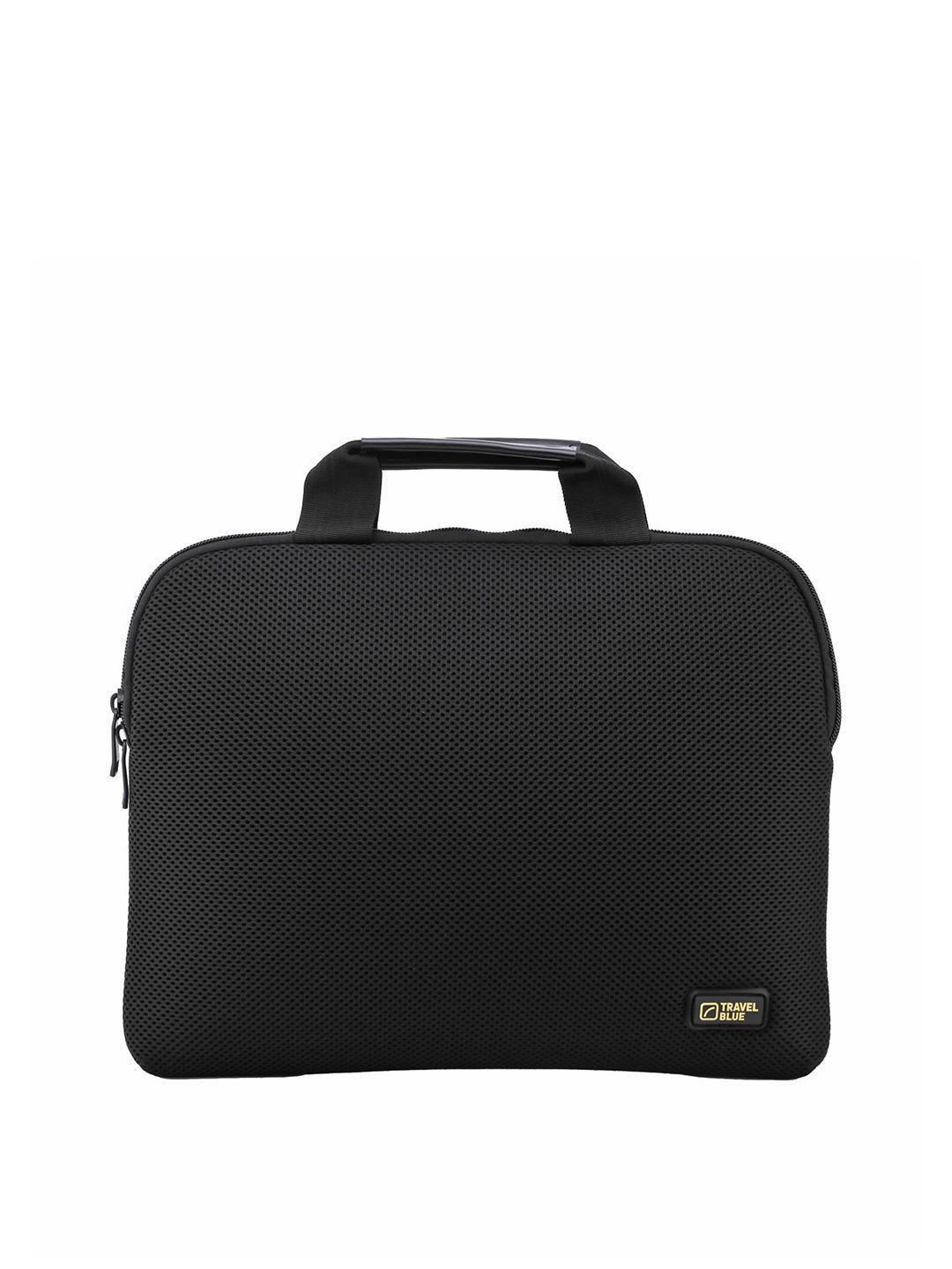 travel blue unisex black textured laptop sleeve