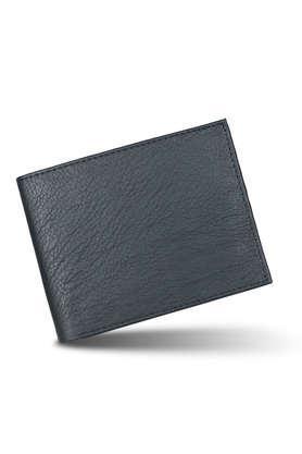 travel faux leather formal wallet for men - black