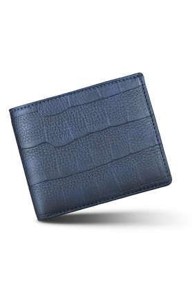 travel faux leather formal wallet for men - blue