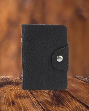 travel wallet with snap button closure