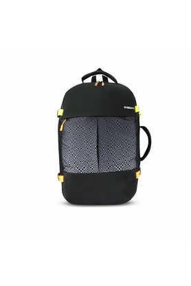 traverse polyester zipper closure casual backpack - black