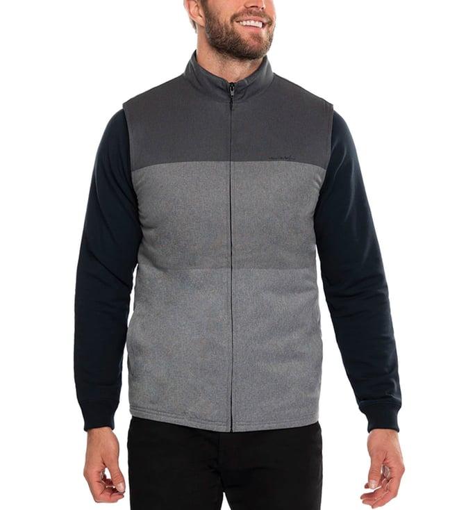 travis mathew heather grey pinstripe damon classic fit gilet jacket