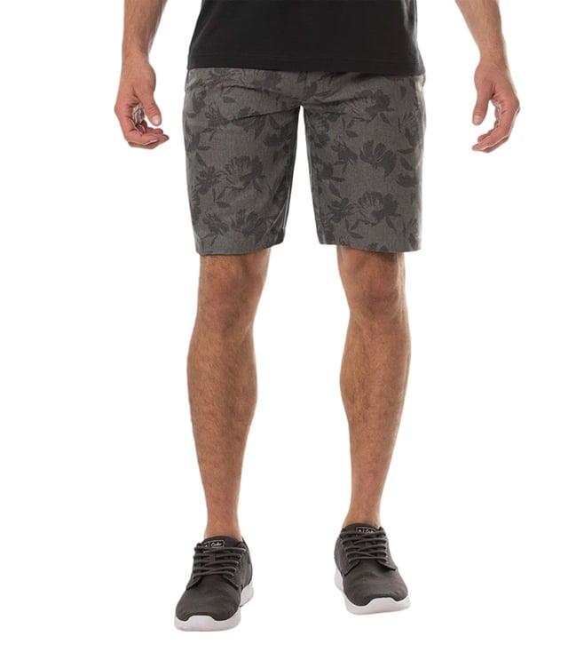 travis mathew heather grey pinstripe inlet floral print comfort fit shorts