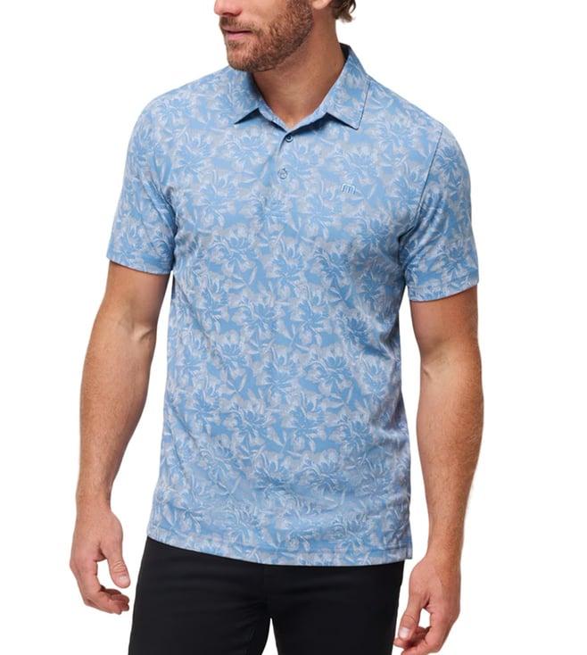 travis mathew quiet harbor five oh tropical print classic fit polo t-shirt