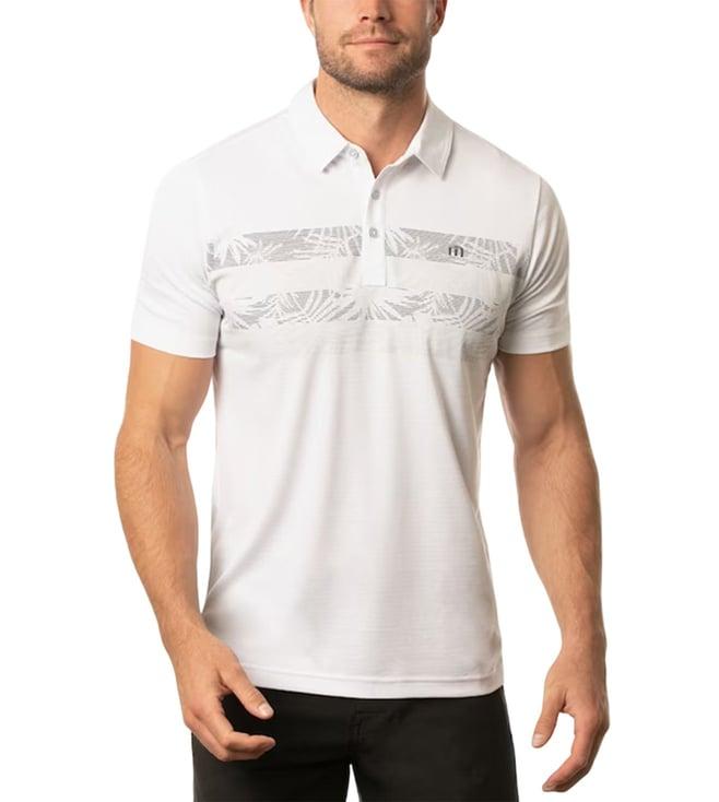 travis mathew white activate striped classic fit polo t-shirt