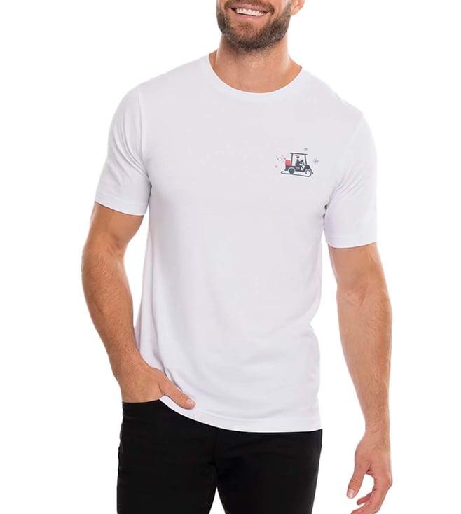 travis mathew white logo danisher classic fit t-shirt