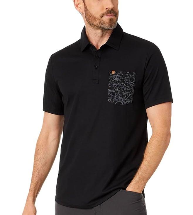 travismathew black floral wind and sails classic fit polo t-shirt