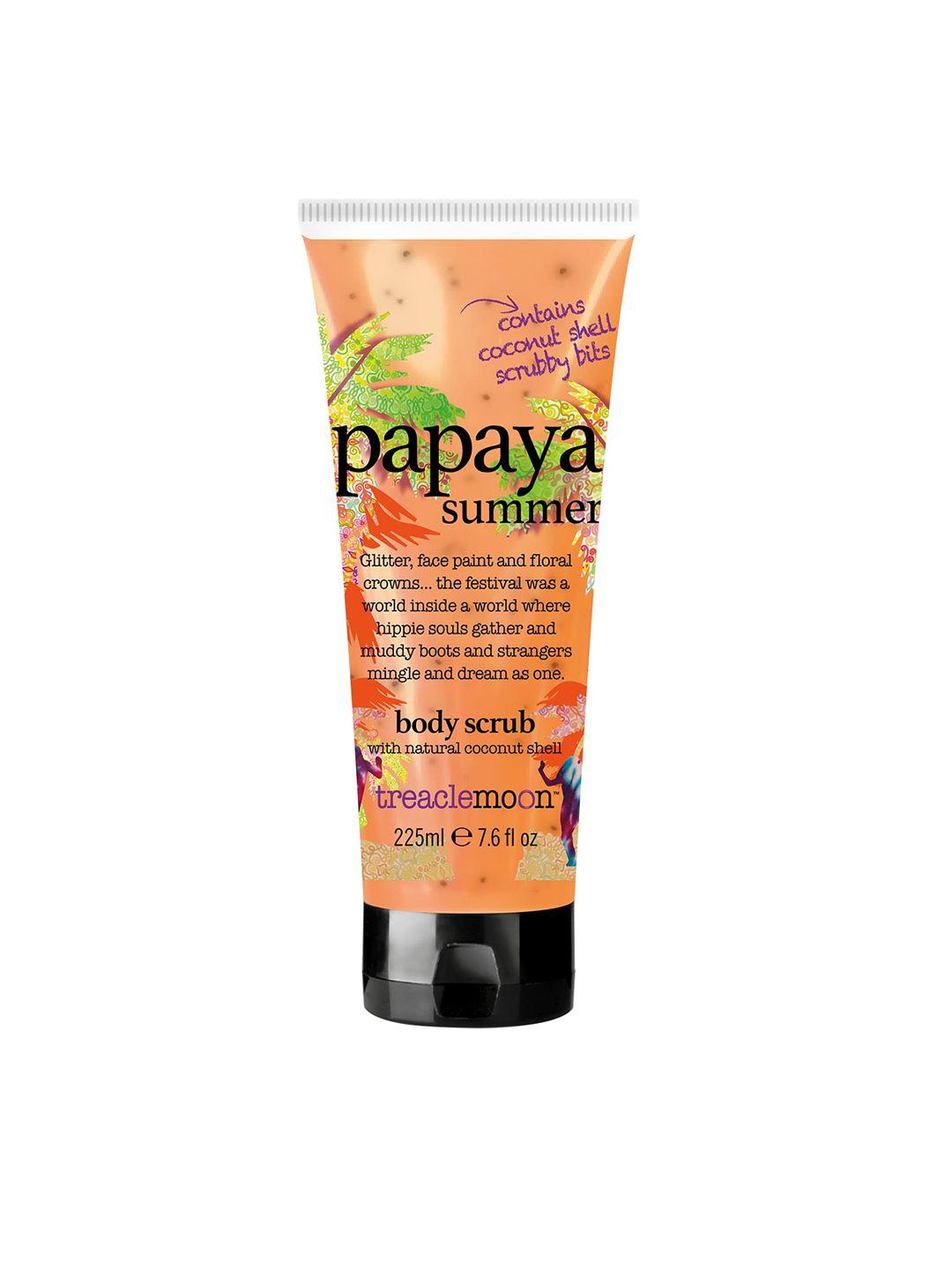 treaclemoon papaya summer with natural coconut shell scented body scrub 225ml