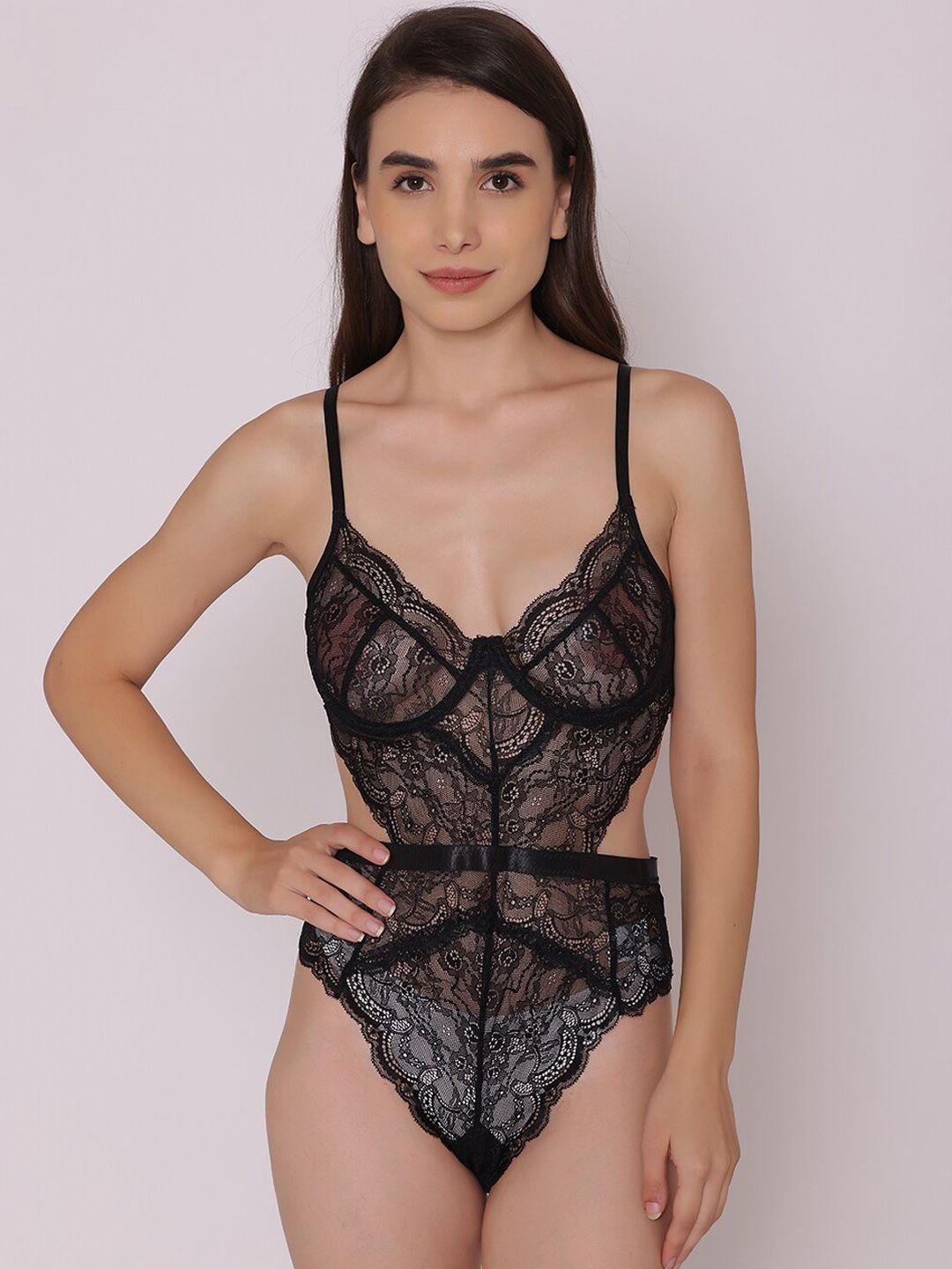 treasure chest veronica: sheer non padded non wired lace bodysuit