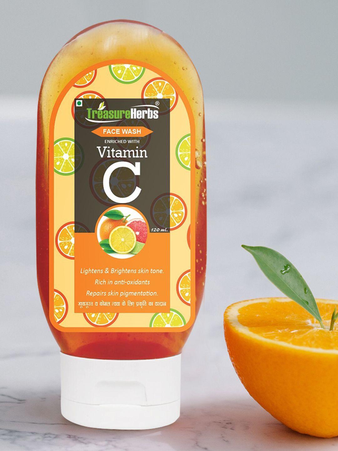 treasureherbs orange vitamin c for skin brightening and tan removal face wash