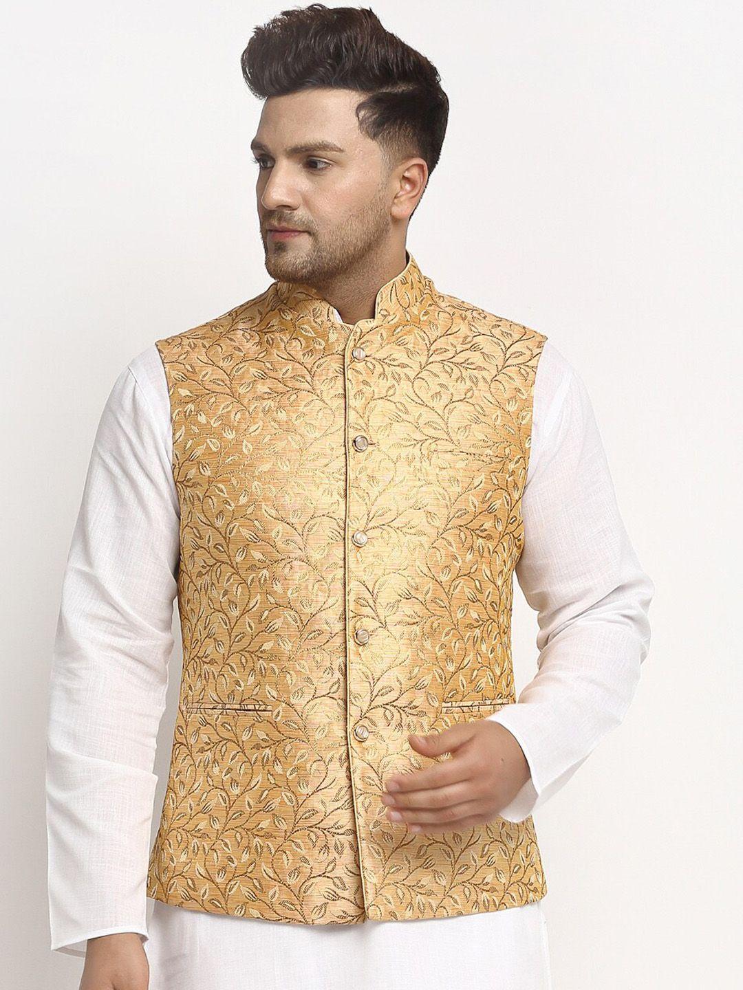treemoda-men-gold-toned-woven-design-brocade-nehru-jacket