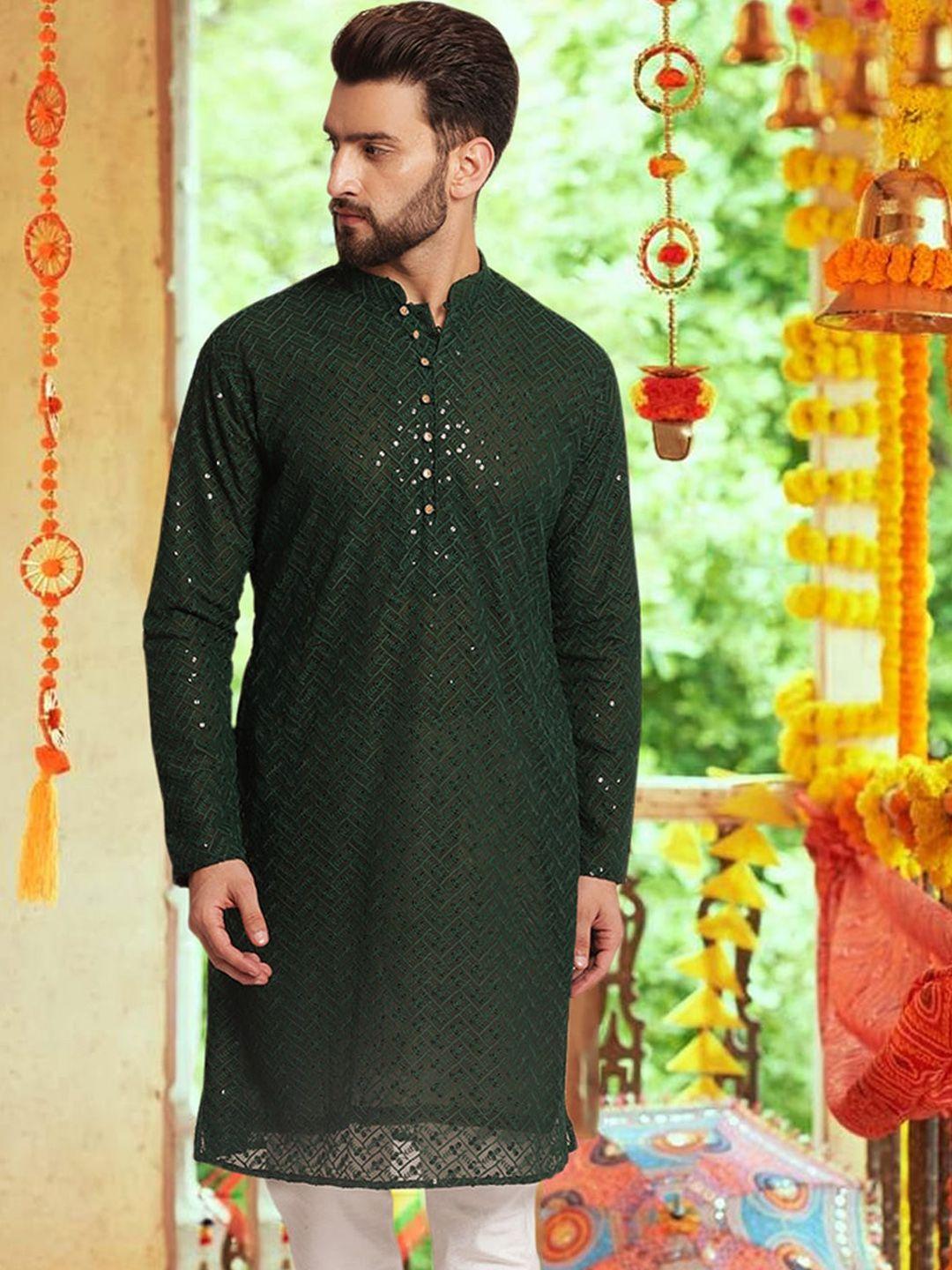 treemoda thread work pure cotton straight kurta