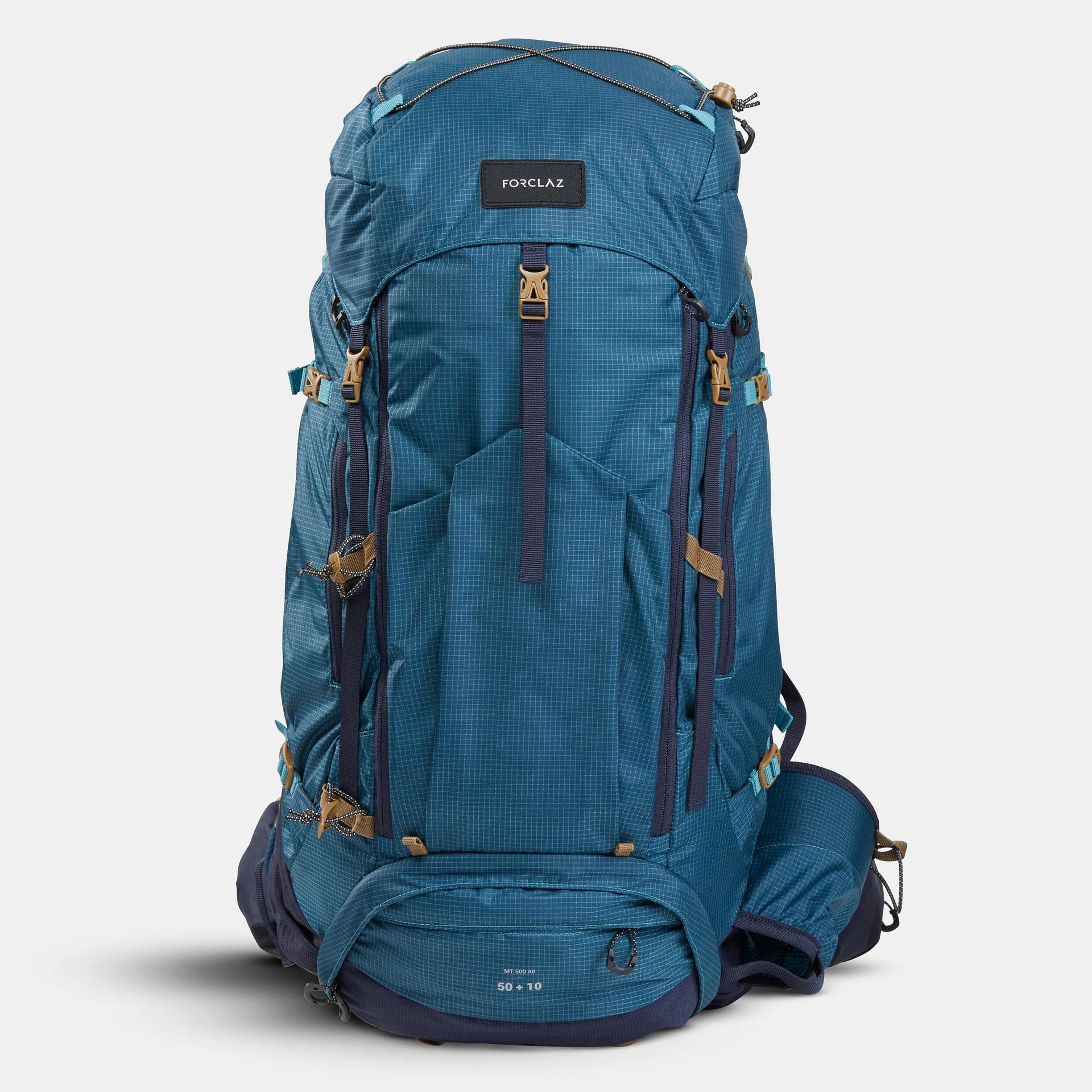 trekking bag 50+10l air - mt 500 blue