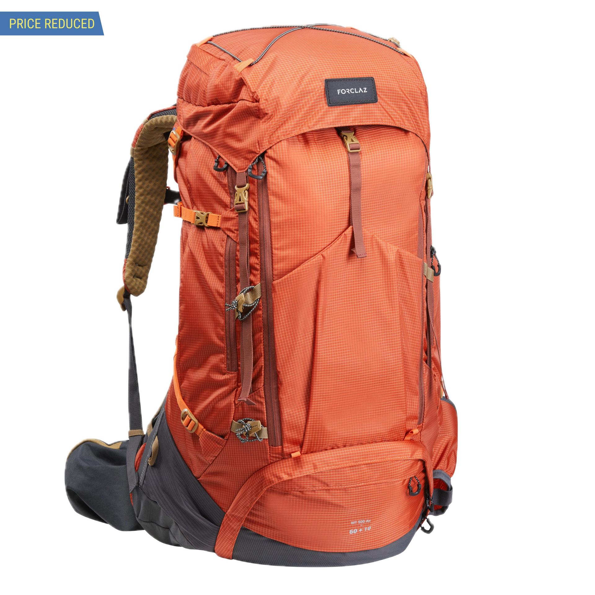 trekking bag 60+10l air - mt 500 orange