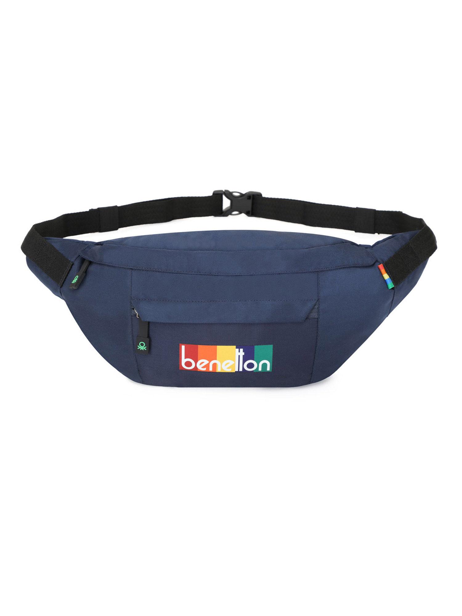 trellis unisex polyester waist bags navy blue (s)