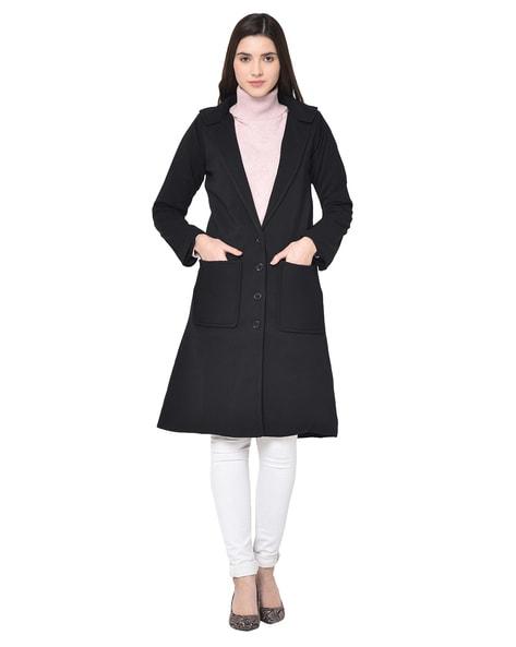 trench coat with button-front closure