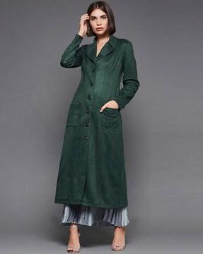 trench coat with front-button closure