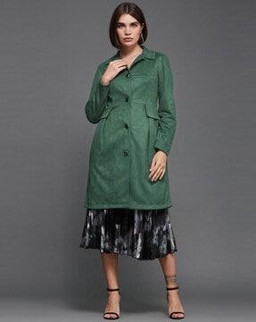 trench coat with front-button closure