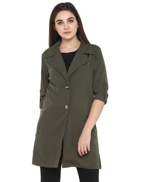 trench coat with roll-up tabs