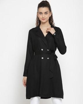 trench coat with waist tie-up