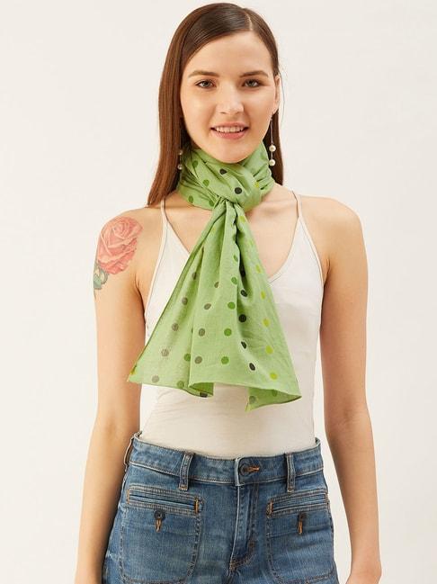 trend arrest green polka dot scarf