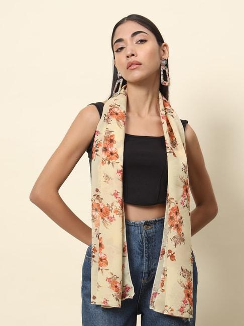 trend arrest yellow floral print scarf