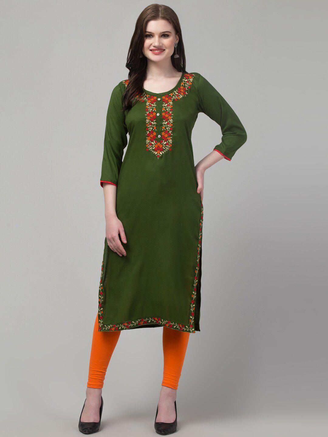 trend level floral embroidered kurta