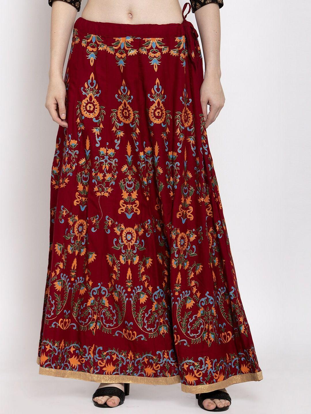 trend level floral printed flared maxi skirts